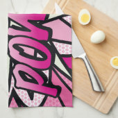 ガールパワー漫画ブックアーポップ・アートのト キッチンタオル (四つ折り)