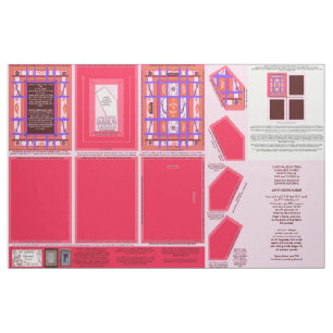 ガールパワー裁縫パターンフォトフレーム&ブローチ ファブリック