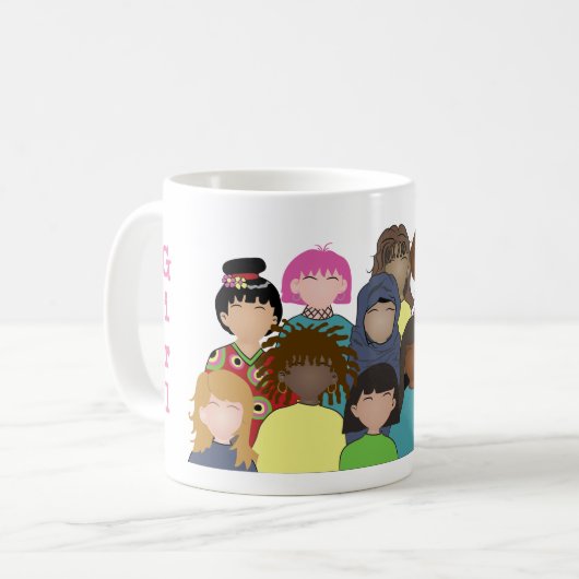 ガールパワー |ウィメンズお祝いコーヒーマグ コーヒーマグカップ (正面左)