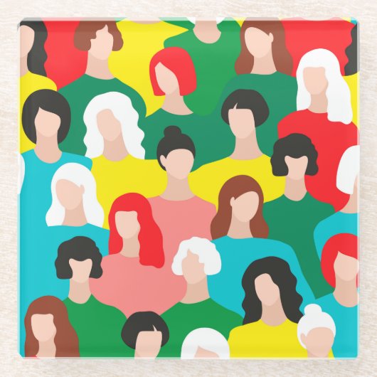 ガールパワー ガラスコースター (正面)