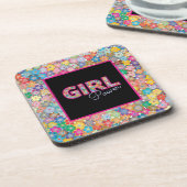 ガールパワー |ガーリーカラフルフローラ コースター (左側)