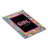 ガールパワー |ガーリーカラフルフローラ ノートブック (右側)