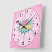 ガールパワー スクエア壁時計 (傾斜)