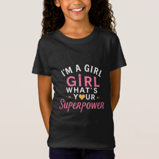 ガールパワー スーパーヒーロー かわいい フェミニスト カートゥーン デザイン Tシャツ