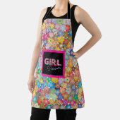 ガールパワー |ピンクガーリーの美しい山花女性 エプロン (インサイチュ)