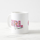 ガールパワー |ピンクガーリーの美しい山花女性 コーヒーマグカップ (正面左)