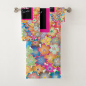 ガールパワー |ピンクガーリーの美しい山花女性 バスタオルセット (インサイチュ)