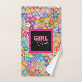 ガールパワー |ピンクガーリーの美しい山花女性 バスタオルセット