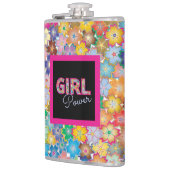 ガールパワー |ピンクガーリーの美しい山花女性 フラスク (左)