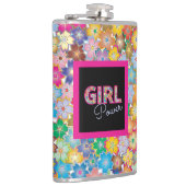 ガールパワー |ピンクガーリーの美しい山花女性 フラスク (右)