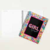 ガールパワー |ピンクガーリーの美しい山花女性 プランナー手帳 (ディスプレー)