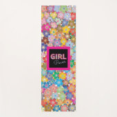ガールパワー |ピンクガーリーの美しい山花女性 ヨガマット (正面)