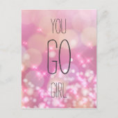 ガールパワー - ピンクスパークルズ 応援メッセージ ポストカード (正面)