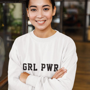 ガールパワー フェミモダンニストはっきりしたGRL PWR スウェットシャツ