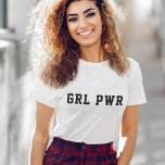 ガールパワー |フェミモダンニストはっきりしたGRL PWR Tシャツ<br><div class="desc">ミニマルカスタムスタイルの大学の運動競技タイポグラフィで文字「GRL PWRモダン」とガールパワーコンテンポラリー引用文のアートのはっきりしたデザイン。こ祝このデザインで女性のエンパワーメントカッコいい!友人や母の日に最適な贈り物！#girlpower #girlgang #feminism #feminist #stonggirlsclub #mothersday #genderequality</div>