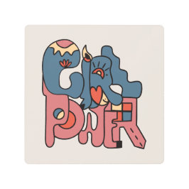 ガールパワー メタルプリント