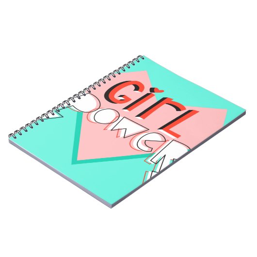 ガールパワー。明るいグラフィックのスローガンと可愛いデザイン ノートブック (左側)