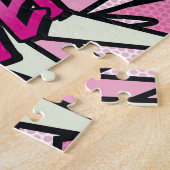 ガールパワー 漫画 ポップアート ピンク ジグソーパズル (側面)