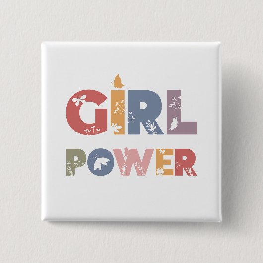 ガールパワー 缶バッジ (正面)