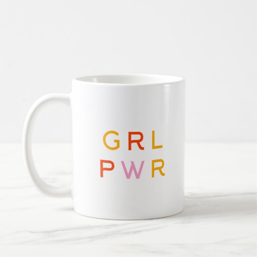 ガールパワー | GRL PWR |フェミモダンニスト |ミニマル | コーヒーマグカップ (左)