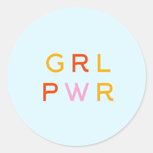 ガールパワー | GRL PWR |フェミモダンニスト |ミニマル | ラウンドシール (正面)