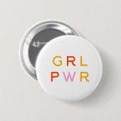 ガールパワー | GRL PWR |フェミモダンニスト |ミニマル | 缶バッジ (正面&裏面)