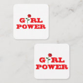 ガールパワーTシャツ – 女性素晴らしフェミニスト スクエア名刺 (正面/裏面)