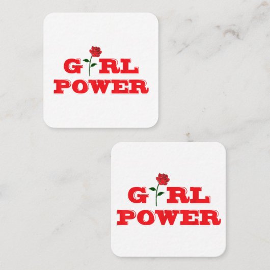 ガールパワーTシャツ – 女性素晴らしフェミニスト スクエア名刺 (正面/裏面)