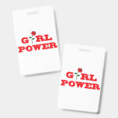ガールパワーTシャツ – 女性素晴らしフェミニスト バッジ (正面＆裏面)