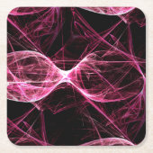 ガールパンクロックピンクエネルギー波 スクエアペーパーコースター (正面)