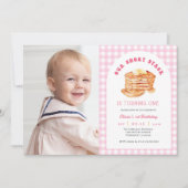 ガールパンケーキブレックファーストバースデーパーティー写真 招待状 (正面)