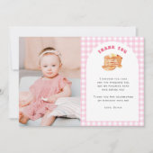 ガールパンケーキブレックファースト1stバースデーフォト サンキューカード (正面)