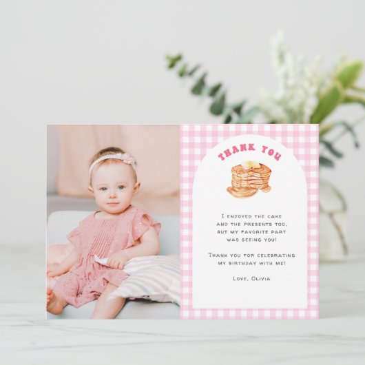 ガールパンケーキブレックファースト1stバースデーフォト サンキューカード (スタンド正面)