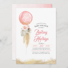 ガールパンパスグラスピンクバルーンベビーシャワー