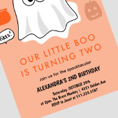 ガールパンプキンオレンジ幽霊ハロウィーン2nd誕生日 招待状