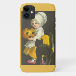 ガールパンプキンキャットヴィンテージハロウィーン iPhone 11 ケース
