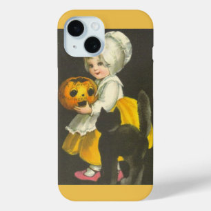ガールパンプキンキャットヴィンテージハロウィーン iPhone 15ケース