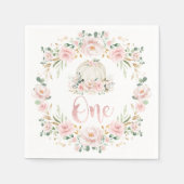 ガールパンプキンバラ金ゴールドフローラ1st最初の誕生日 スタンダードカクテルナプキン (正面)