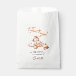 ガールパンプキンパッチ弓バースデーパーティーありがとう フェイバーバッグ