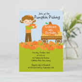 ガールパンプキンピッキングバースデーパーティ招待状 招待状 (スタンド正面)