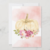 ガールパンプキンピンク金ゴールド第1誕生日水彩 招待状 (裏面)