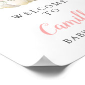 ガールパンプキンフローラベビーシャワー歓迎サイン ポスター (角)