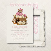 ガールパンプキン秋ベアーベビーシャワー 招待状