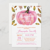 ガールパンプキン秋ベビーシャワー招待状 招待状 (正面/裏面)