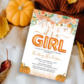 ガールパンプキン秋ベビーシャワー招待状 招待状