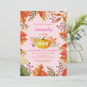 ガールパンプキン秋誕生日招待状 招待状 (スタンド正面)