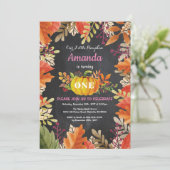 ガールパンプキン秋誕生日招待状 招待状 (スタンド正面)