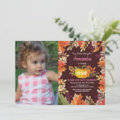 ガールパンプキン秋誕生日招待状 招待状 (スタンド正面)