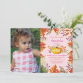 ガールパンプキン秋誕生日招待状 招待状 (スタンド正面)