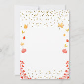 ガールパンプキン1st誕生日ワン金ゴールドグリッターピンク 招待状 (裏面)